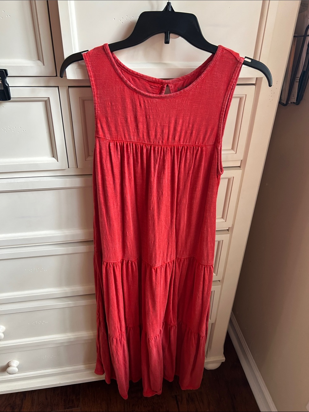 Wonderly Red Sleeveless Tiered Maxi Dress
